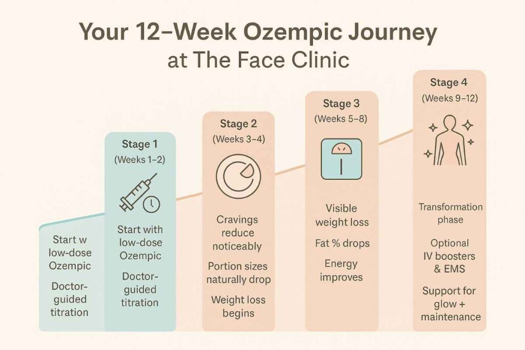 12-week Ozempic weight loss results timeline under doctor supervision – GLP-1 weight loss plan in Delhi, India