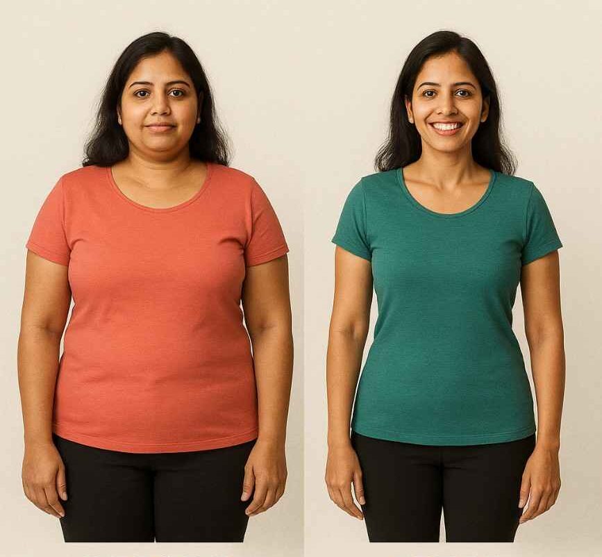 Best weight loss results in India – Indian woman before and after medical weight loss treatment in Delhi