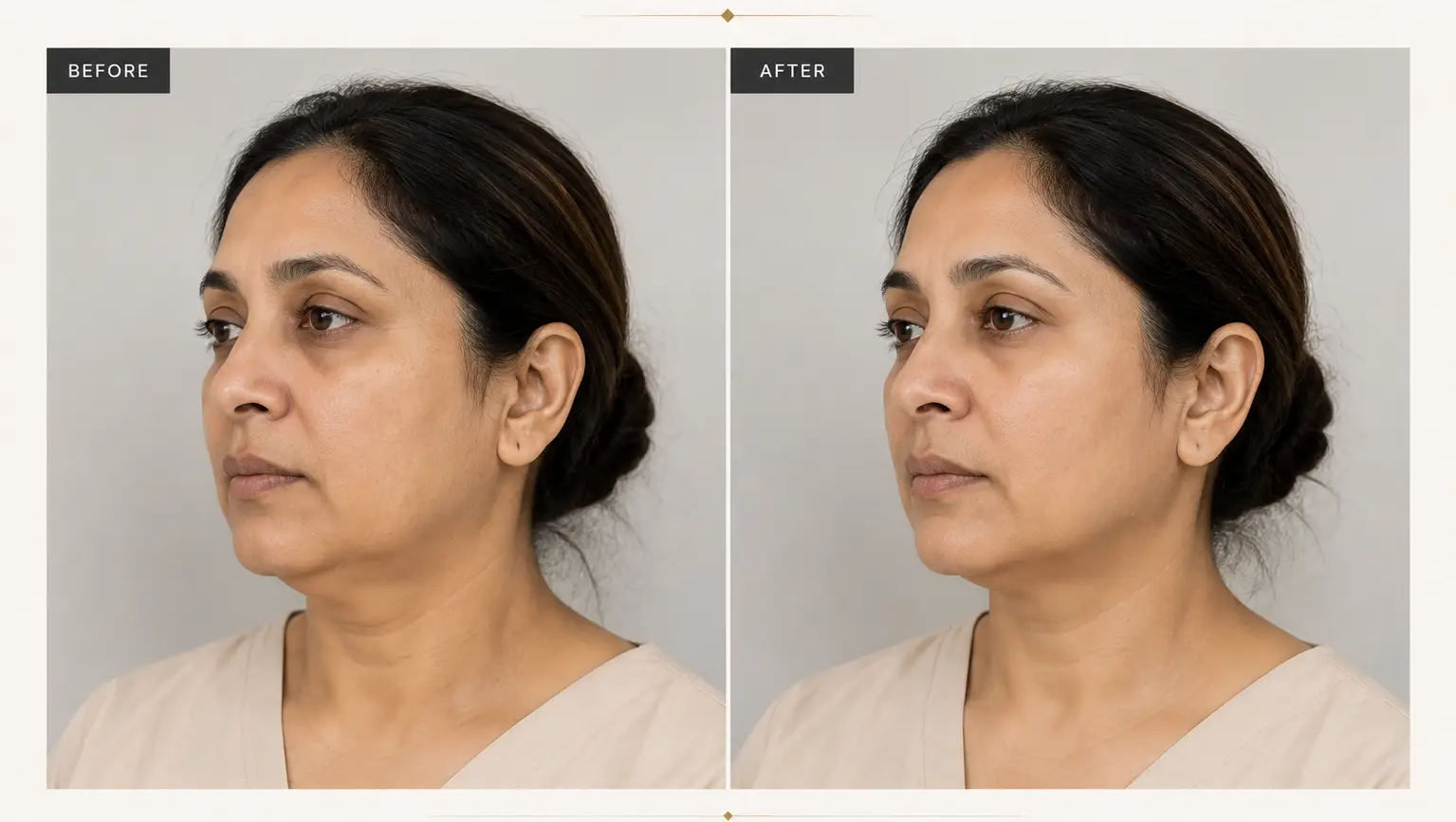 Patient case 1 before and after treatment