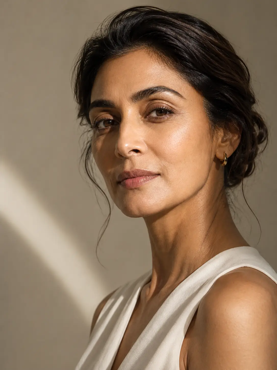 Natural editorial portrait representing facial ageing concerns